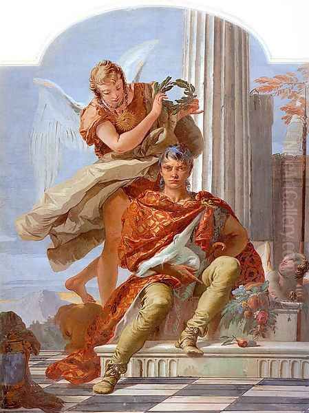 Virtue Crowning Honor 1734 Oil Painting by Giovanni Battista Tiepolo