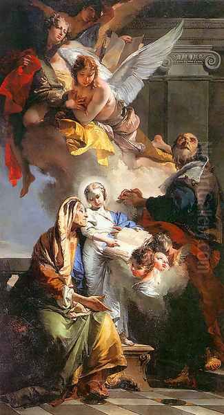 The Education of the Virgin Mary 1732 Oil Painting by Giovanni Battista Tiepolo