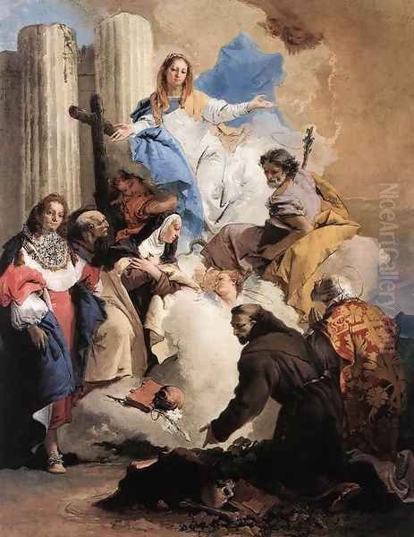 The Virgin with Six Saints 1737-40 Oil Painting by Giovanni Battista Tiepolo