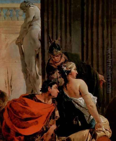 Alexander the Great and Campaspe in the studio of Apelles, detail 2 Oil Painting by Giovanni Battista Tiepolo