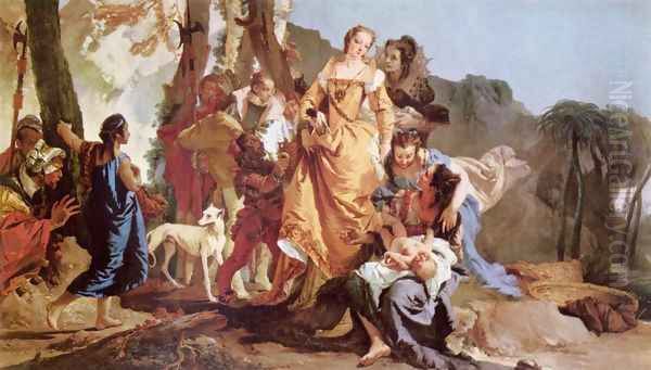 Finding the Moses Oil Painting by Giovanni Battista Tiepolo