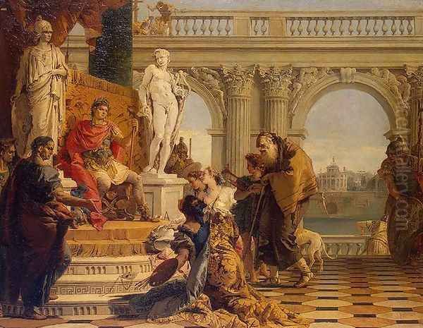 Maecenas Presenting the Arts to Augustus Oil Painting by Giovanni Battista Tiepolo