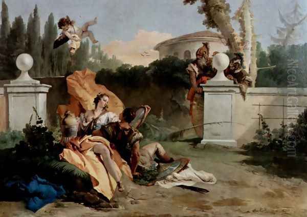 Rinaldo and Armida, Ubaldo and Carlo Oil Painting by Giovanni Battista Tiepolo