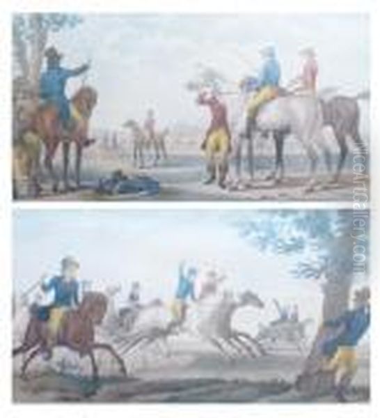 La Course - Les Jockeys Montes Oil Painting by Carle Vernet