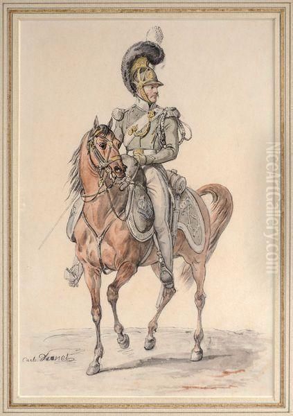 Homme A Cheval Oil Painting by Carle Vernet