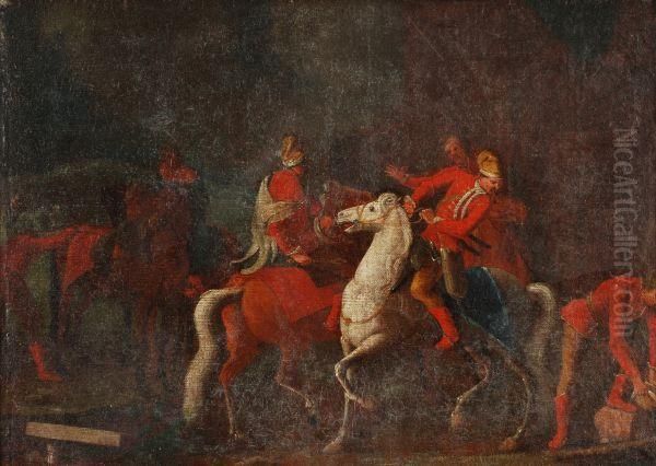 Horace Vernetcossacks On Horseback Oil Painting by Carle Vernet