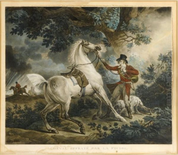 Cheval Effraye Par La Foudre Oil Painting by Carle Vernet