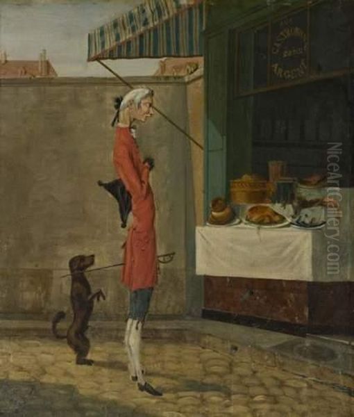 Aux Gastronomes Sans Argent. Oil Painting by Carle Vernet