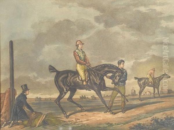 Cheval De Course Au Moment Du Depart Oil Painting by Carle Vernet