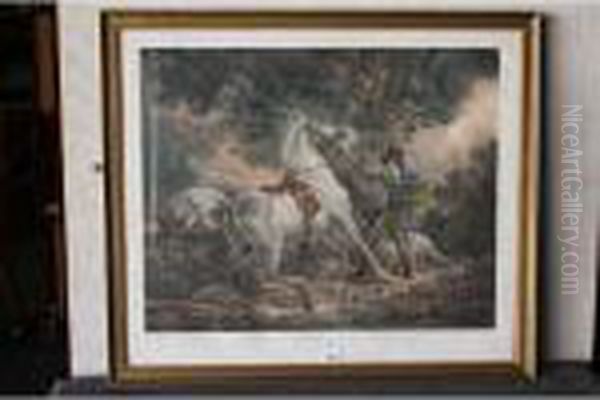 Cheval Effraye Par La Foudre Oil Painting by Carle Vernet