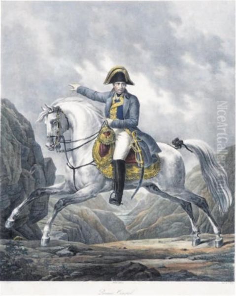 Napoleon On His Horse; And Six Companion Prints Oil Painting by Carle Vernet