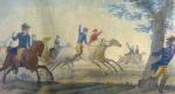 La Course Oil Painting by Carle Vernet