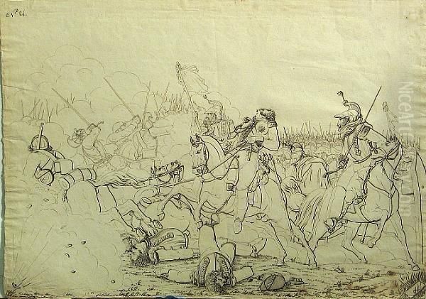 The Death Of General Coulaincourt At The Battle Of Borodino Oil Painting by Carle Vernet