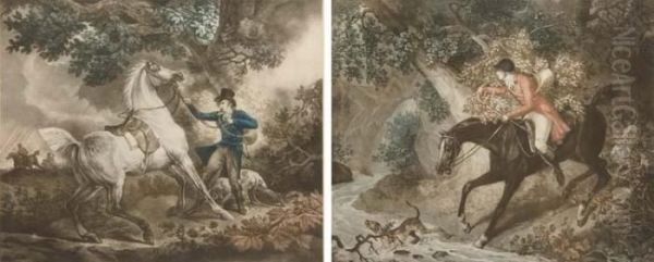 Chasseur Egare Et Cheval Effraye Par La Foudre Par Louis-philibert Debucourt Oil Painting by Carle Vernet