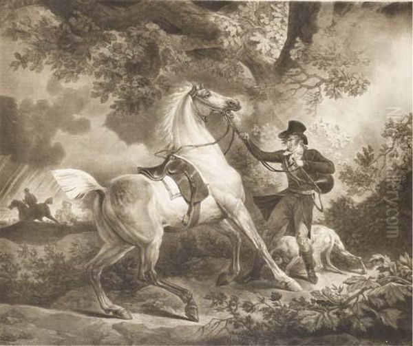 Cheval Effraye Par La Foudre Par Louis Philibert Debucourt Oil Painting by Carle Vernet