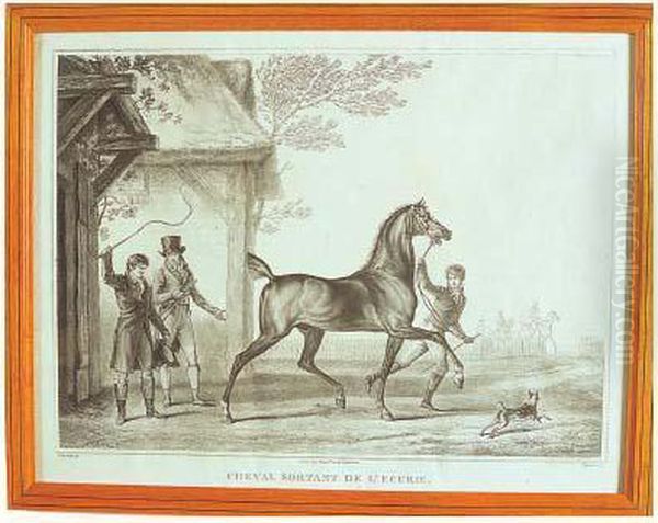 cheval Sortant De L'ecurie Oil Painting by Carle Vernet