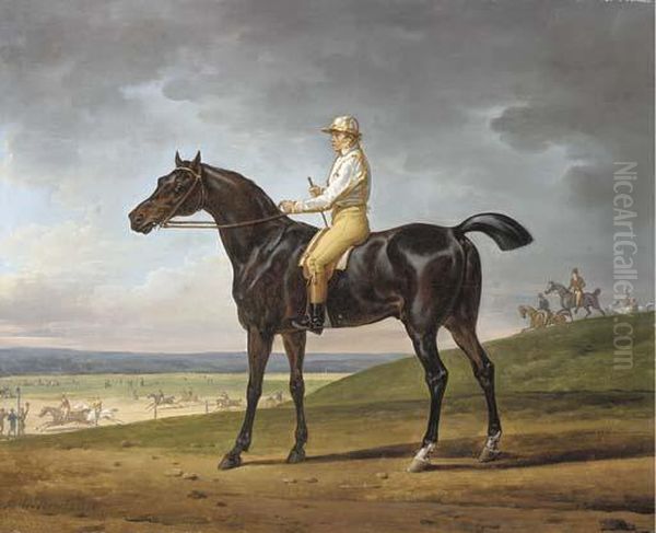 Lord Lowther's Busto With W. Wheatley, Up At Newmarket Oil Painting by Carle Vernet