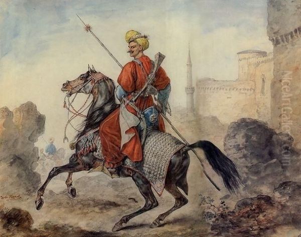 Mamluk Oil Painting by Carle Vernet