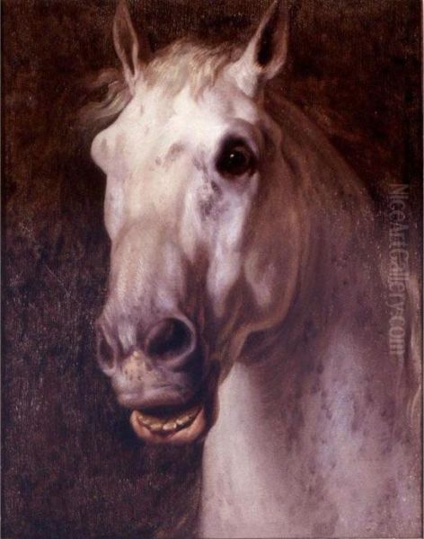 Head Of A Horse Oil Painting by Carle Vernet