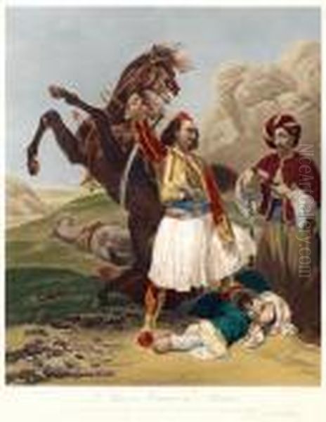 Le Giaour Vainqueurd'hafsan (hassan) Oil Painting by Horace Vernet