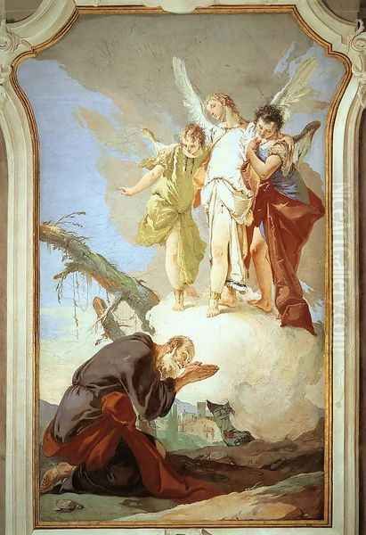 The Three Angels Appearing to Abraham Oil Painting by Giovanni Battista Tiepolo