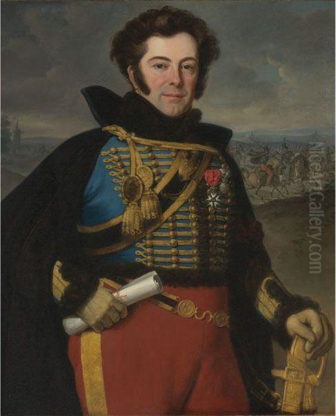 Portrait Of Colonel Auguste-frederic-bon-amour, Marquis Detalhouet Oil Painting by Horace Vernet