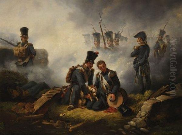 Le Tambour Et Le Chien Du Regiment. Oil Painting by Horace Vernet