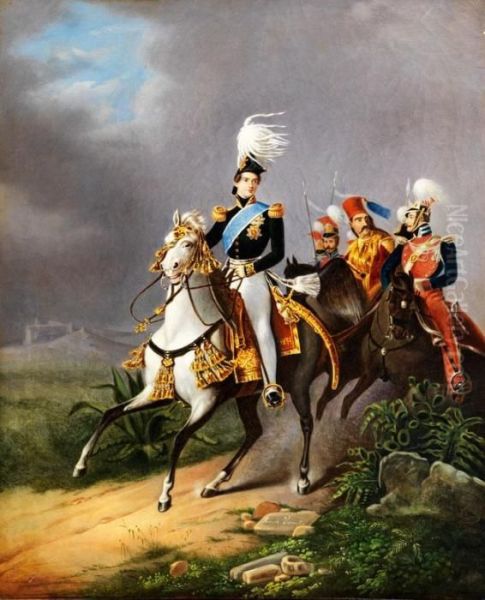 Reiterbildnis Eines Feldherren (franznapoleon Bonaparte, Herzog Von Reichsstadt) Oil Painting by Horace Vernet