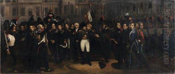  Adieux De Napoleon Ier A La Garde Imperiale A Fontainebleau
Le 20 Avril 1814.  Oil Painting by Horace Vernet