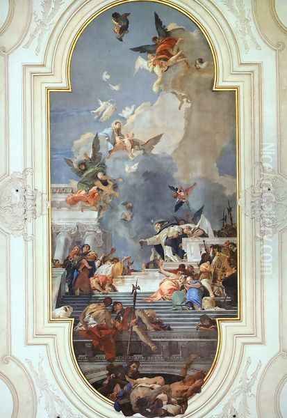 The Institution of the Rosary Oil Painting by Giovanni Battista Tiepolo