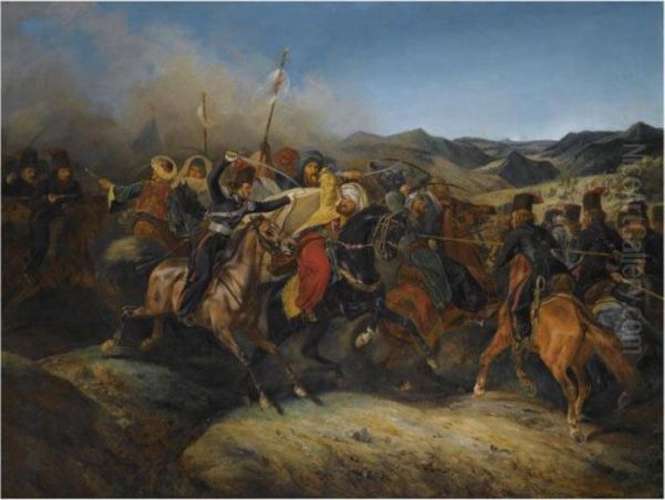 Scene From The Russo-turkish War Oil Painting by Horace Vernet