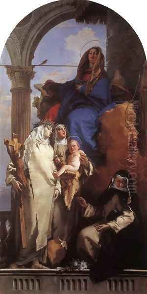 The Virgin Appearing to Dominican Saints Oil Painting by Giovanni Battista Tiepolo