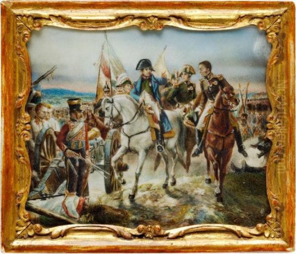 Napoleon Inspeketar Sina Trupper Infor Slaget Vid Friedland Oil Painting by Horace Vernet