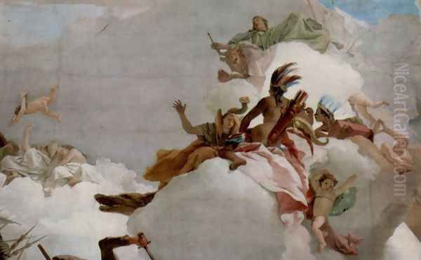 Apotheosis of the Family Pisani, detail 1 Oil Painting by Giovanni Battista Tiepolo