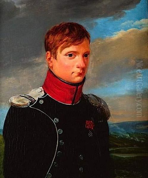 Portrait D'un Lieutenant Oil Painting by Horace Vernet