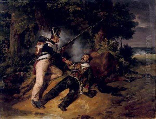 La Derniere Cartouche: The Fallen Hero Oil Painting by Horace Vernet