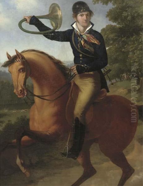 A Huntsman Oil Painting by Horace Vernet