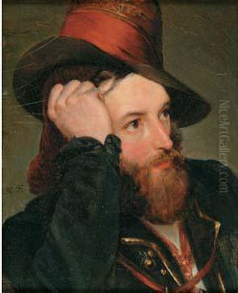 Portrait De Bandit Napolitain Oil Painting by Horace Vernet