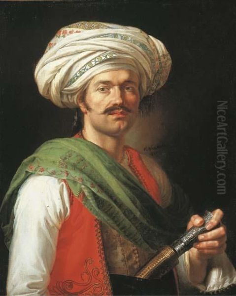 Portrait Presume De Roustan, Mamelouk De Napoleon Oil Painting by Horace Vernet