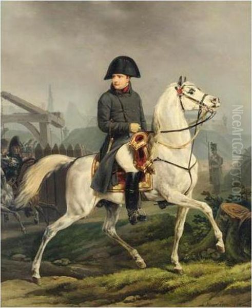 Portrait Equestre De Napoleon 1er Oil Painting by Horace Vernet