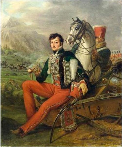 Portrait Presume De Marie-joseph De Savoie-carignan Oil Painting by Horace Vernet