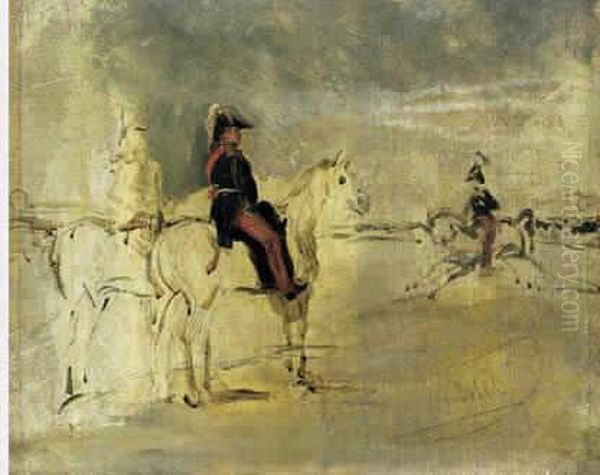 Portrait Equestre Du Marechal Gerard. Oil Painting by Horace Vernet