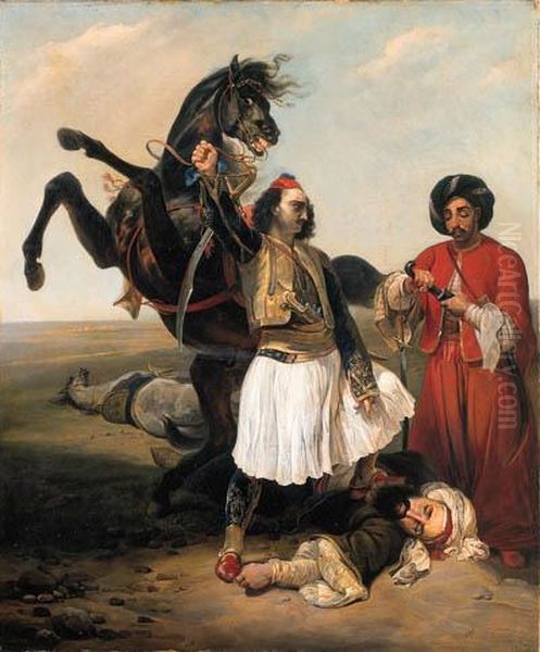 Le Giaour, Vainqueur D'hassan Oil Painting by Horace Vernet