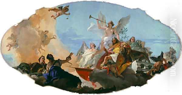 The Glorification of the Barbaro Family ceiling decoration ca. 1750 Oil Painting by Giovanni Battista Tiepolo