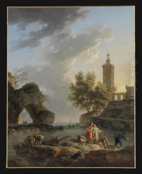 Le Rocher Perce Oil Painting by Claude-joseph Vernet