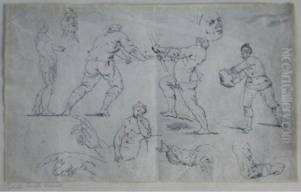 Figure Studies Oil Painting by Claude-joseph Vernet