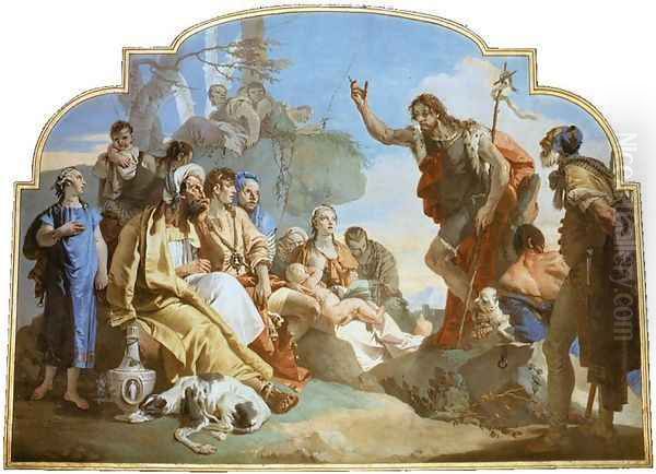 John the Baptist Preaching Oil Painting by Giovanni Battista Tiepolo