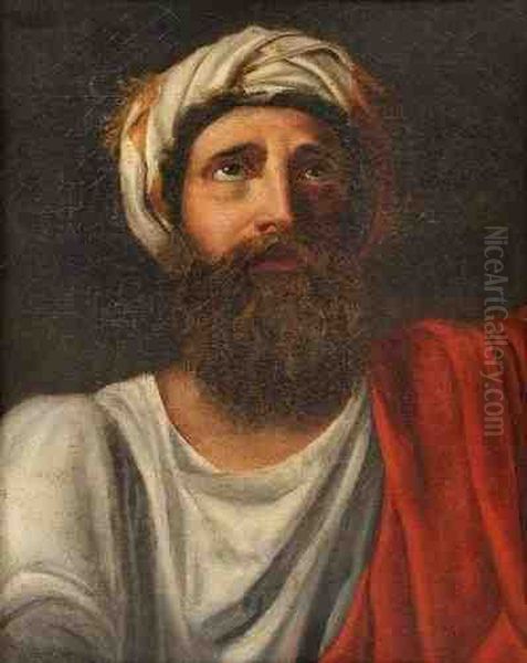 Portrait D'homme Au Turban. Oil Painting by Claude-joseph Vernet