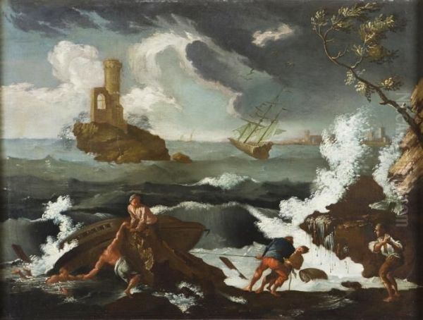 Marina Oil Painting by Claude-joseph Vernet