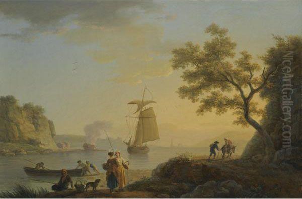 An Extensive Coastal Landscape Oil Painting by Claude-joseph Vernet